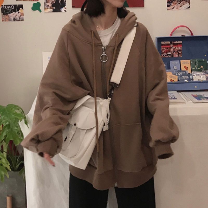 (order) áo khoác nâu oversize Quảng Châu kèm hình thật