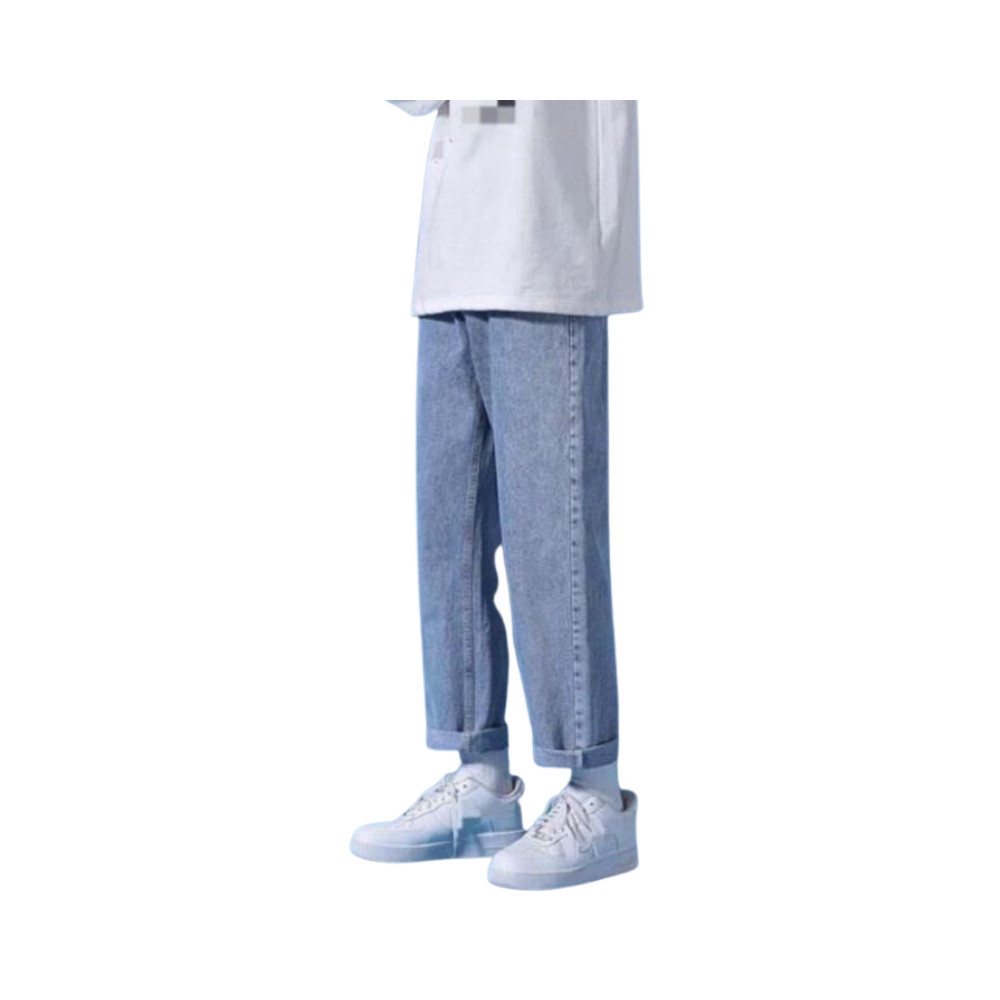 Quần Jeans Baggy Màu Xanh Nhạt Ống Xuông Dành Cho Nam Và Nữ Hàn Quốc Năm Nay Unisex JEAGOVN