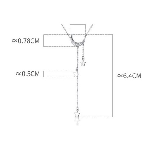 [Ảnh thật] Dây Chuyền Nữ Bạc 925 Cao Cấp ERASHOP 075212 - Trăng Sao Đá Mặt Lớn Thanh Lịch, Sang Lịch, Rẻ Đẹp