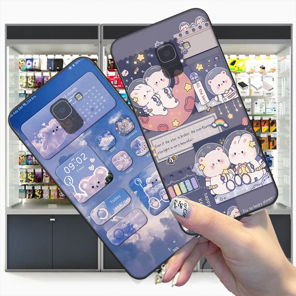 Ốp lưng Samsung J6 2018 / J6 Plus / J8 / J6+ bộ hình gấu , thỏ hồng cute dễ thương giá rẻ siêu bền