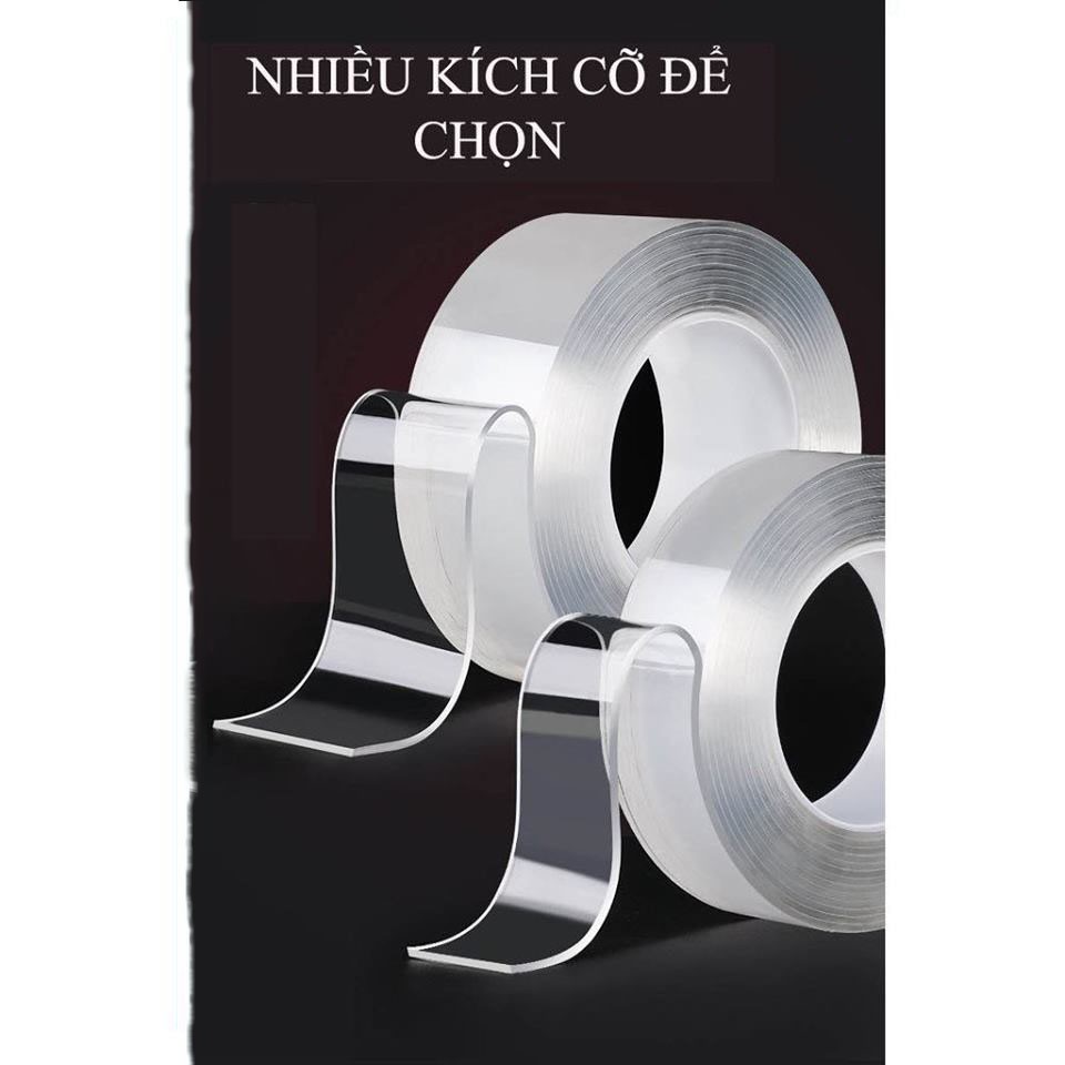 Băng Dính 2 Mặt Trong Suốt Nano Siêu Dính tái sử dụng