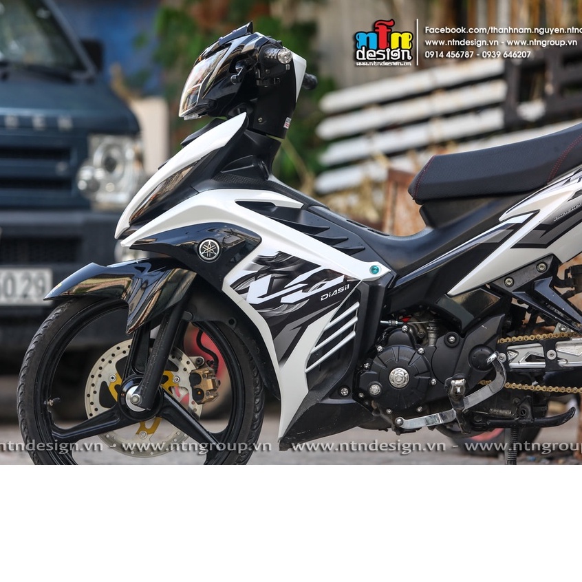 Tem rời exciter 135 lc trắng đen v7 mẫu thực tế , tem 3 lớp cao cấp không bay màu