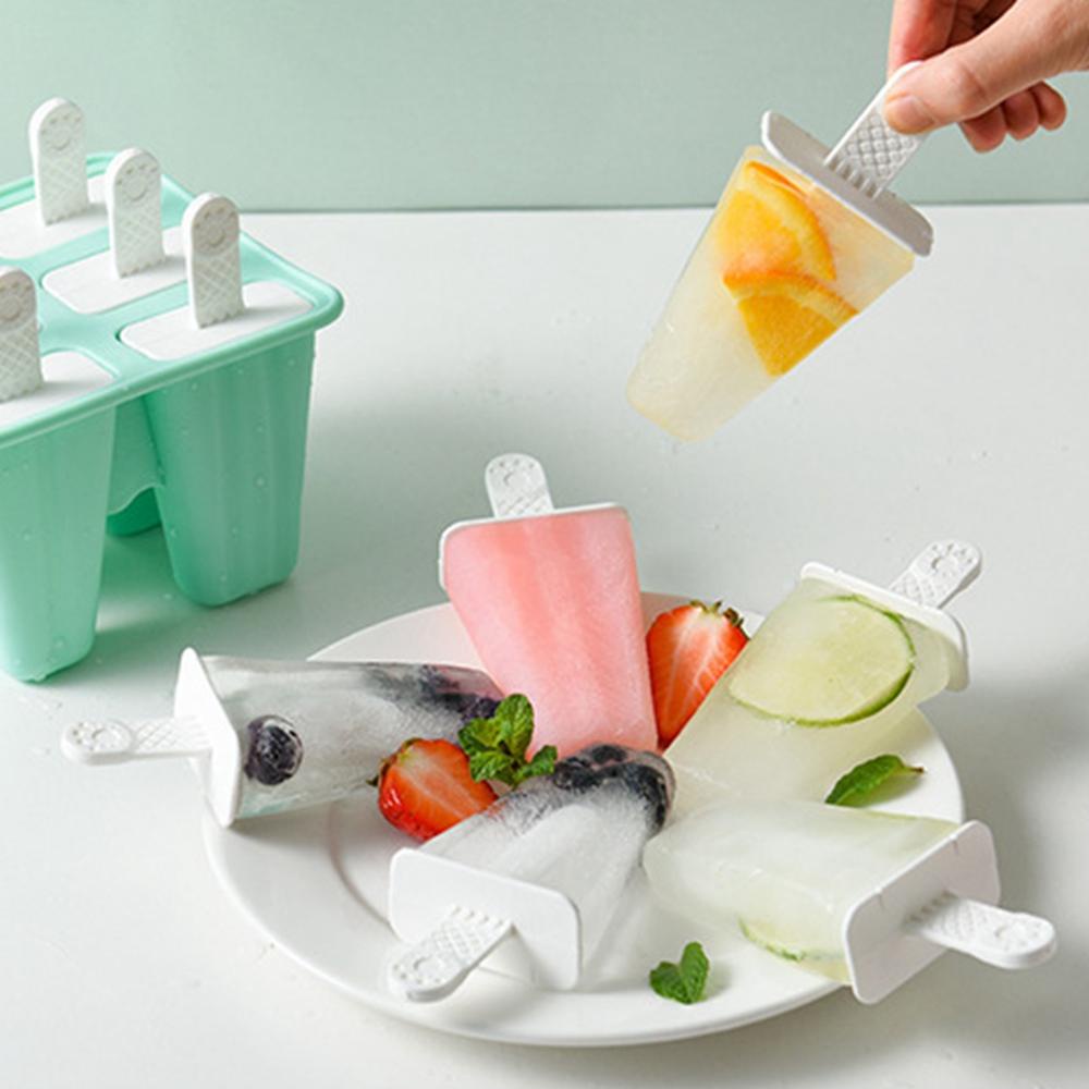 Khuôn Làm Kem Que 4 / 6 / 10 Ngăn Màu Sắc Cổ Điển Tiện Dụng Cho Gia Đình DIY