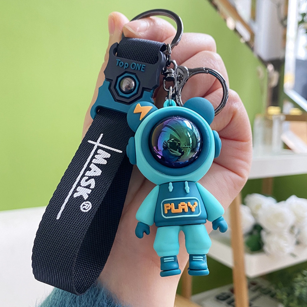 Móc khóa cute Asta Accesoriesô tô hình gấu anime màu đen xanh chết liệu cao su nhựa siêu bền - Móc khoá Astro