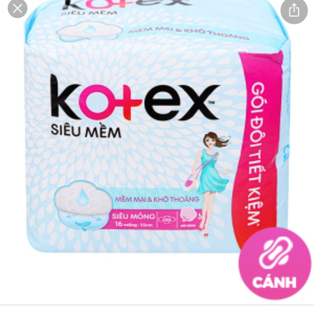 Băng vệ sinh KOTEX siêu mềm 23cm 16 miếng