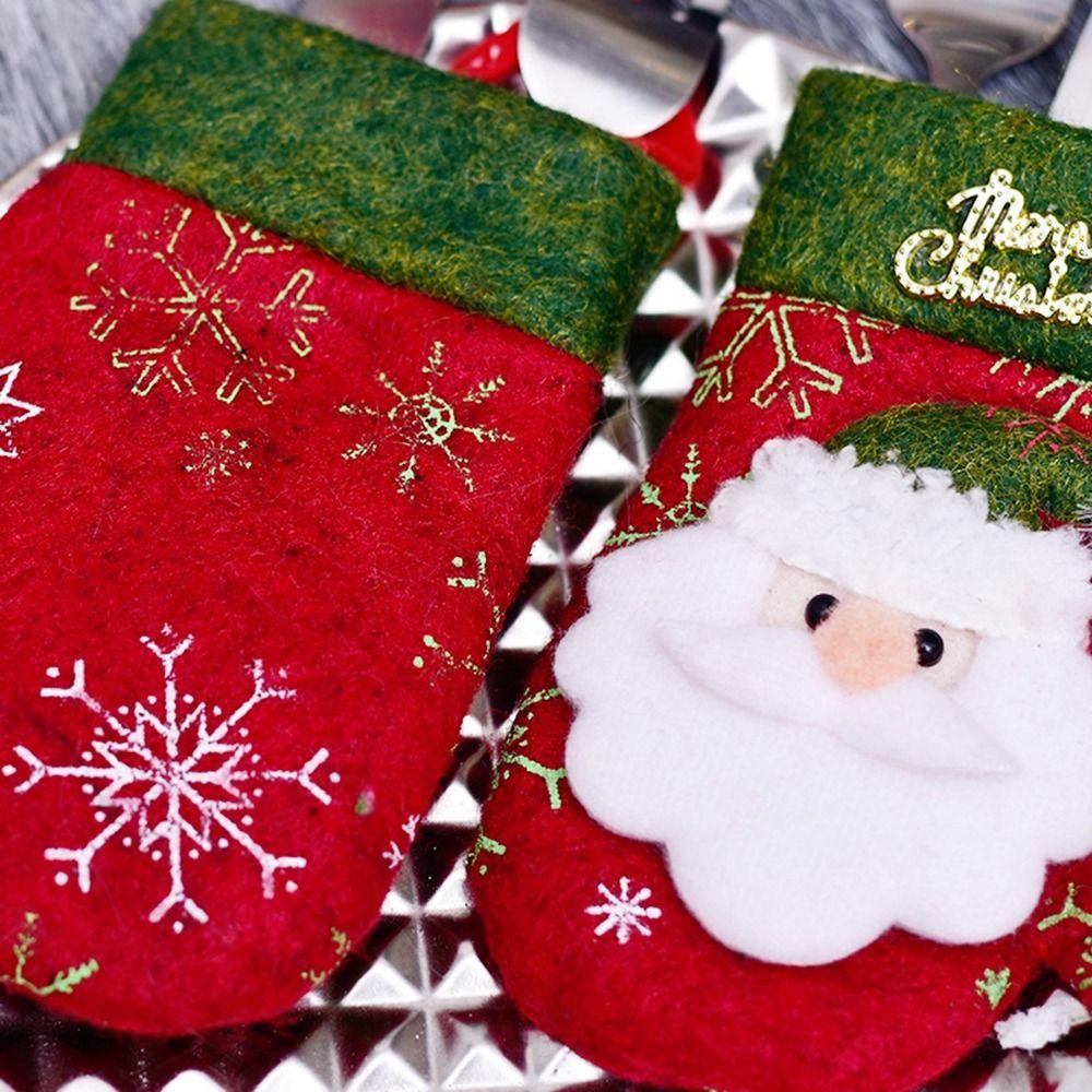 Găng Tay Giáng Sinh Trang Trí Nhà Ở Túi Đựng Dụng Cụ Ăn Uống Tiện Lợi