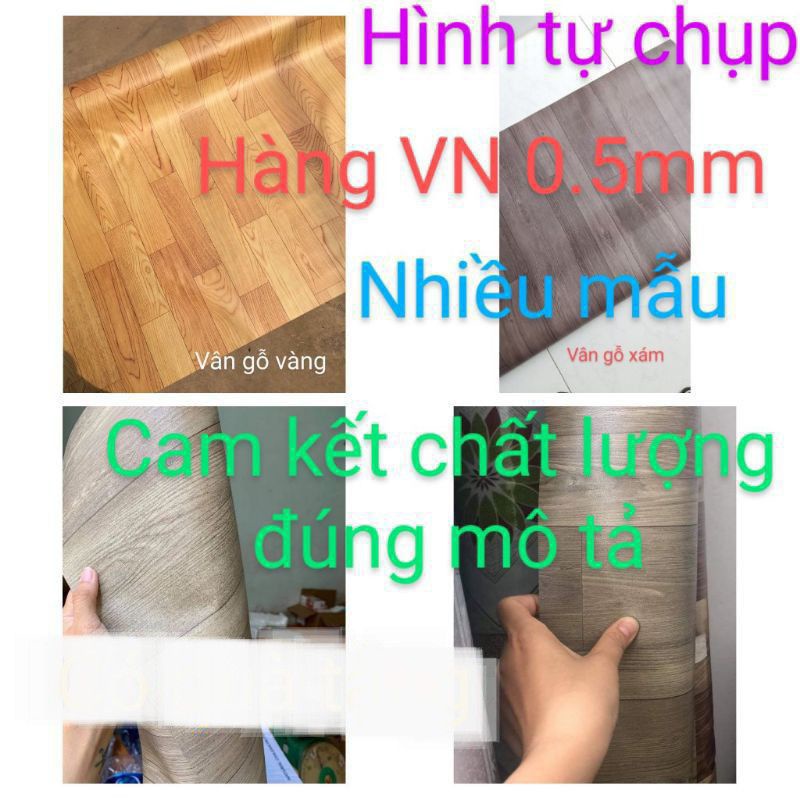 (1m vuông) Simili trải sàn lót sàn vân gỗ nhám Việt Nam 0.5mm