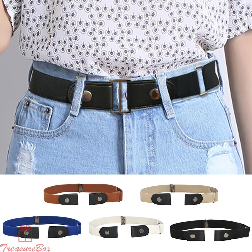 Belt Women/Men Belts Buckle-free Comfortable Dresses Elastic For Jeans