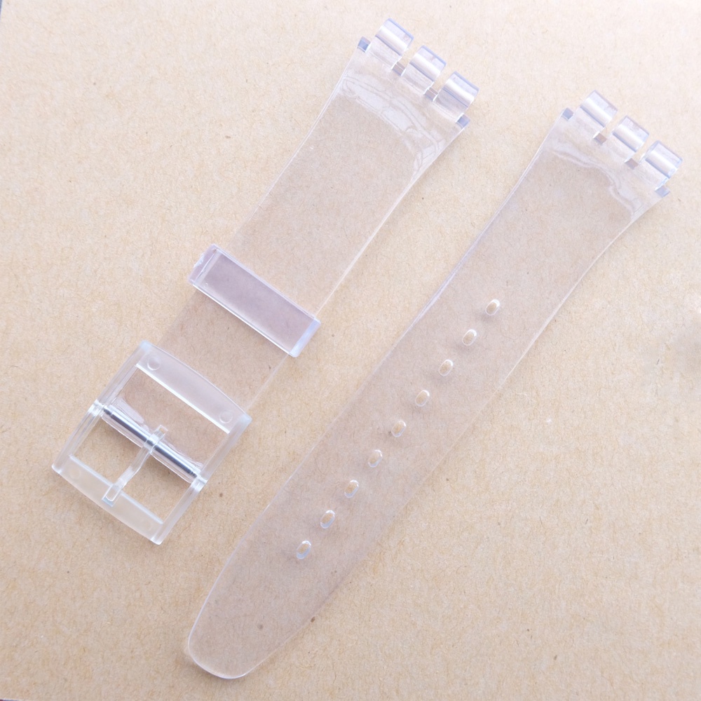 Dây Đeo Đồng Hồ Bằng Cao Su Silicone Màu Đen Có Khóa Cài 17mm 19mm 20mm 16Mm Cho SWATCH