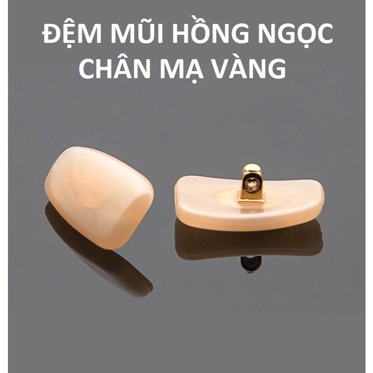 Đệm mũi màu hồng ngọc chân mạ vàng cho nữ (1 cặp)