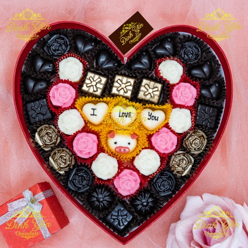 Hộp quà tặng socola valentine/22x6cm/M3C/39 viên