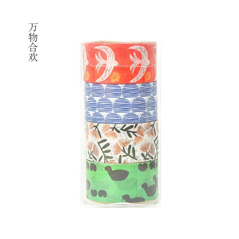 Set 4 cuộn băng keo washi tape xinh xắn trang trí tiện dụng