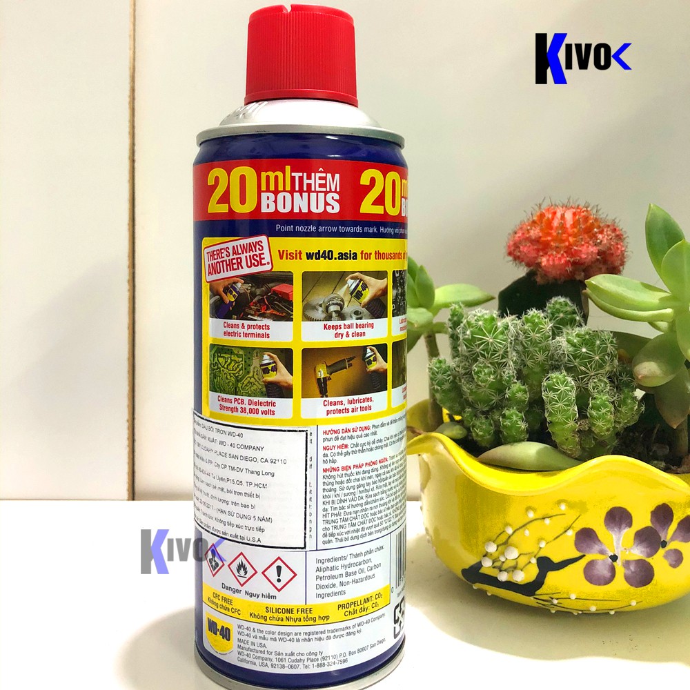 [CHAI LỚN] Chai Xịt Vệ Sinh Sên WD40 300ml - Bình Xịt Chống Rỉ Sét, Bôi Trơn Xích Xe, Động Cơ , Đồ Gia Dụng - Kivo