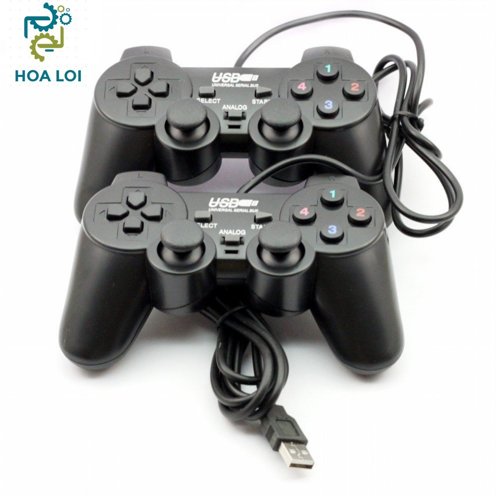 Bộ 2 tay cầm chơi game đôi cho PC Laptop cổng USB Đen