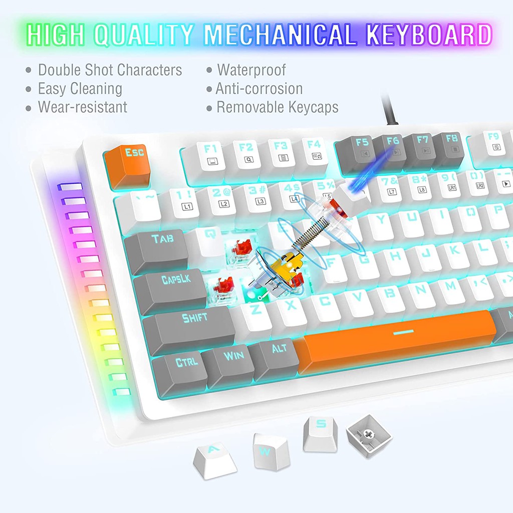HOTSWAP Bàn phím cơ E-YOOSO K620 ,LED viền RGB ,phù hợp cho Laptop , PC