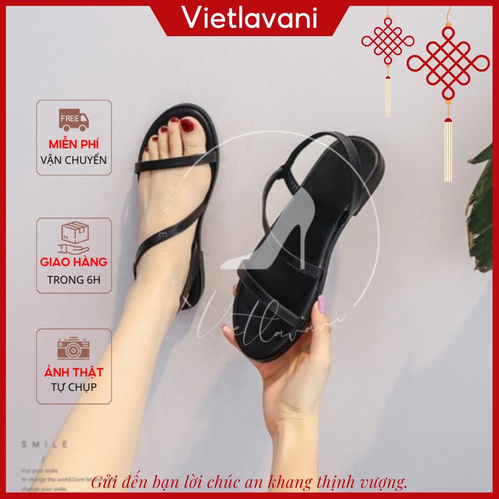 Giày sandal đế phẳng mũi tròn thiết kế quai đan thoải mái thời trang cho nữ mã S37