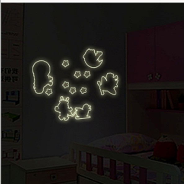 Decal trang trí tường - Gấu Trắng vui nhộn - DẠ QUANG