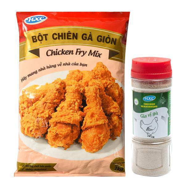 Combo Bột chiên 1kg + Lọ Gia vị 90gr làm gà ngon như KFC