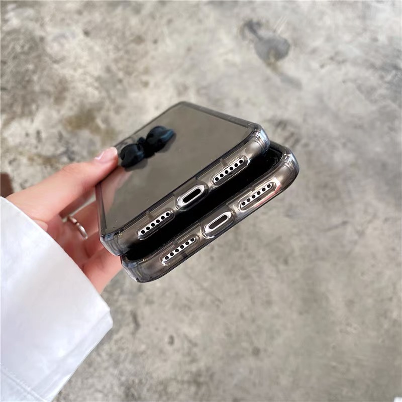 Ốp Điện Thoại Tpu Mềm Trong Suốt Họa Tiết Nơ Đen Cho Iphone 12 Pro Max 11 Pro Max Xs Max Xr X 7 8 Plus