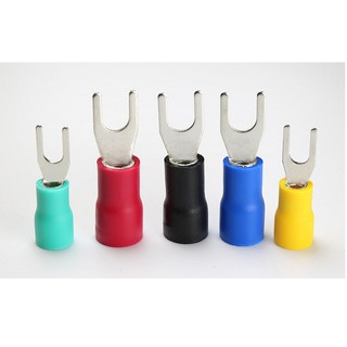100 Đầu cos chỉa thau phủ nhựa Y 1.25-3 / 1.25-4 / 2-3 / 2-4 / 3.5-5 / 5.5-5