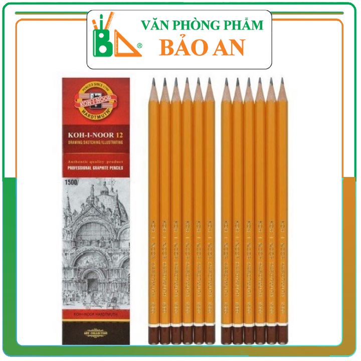 [Giá Lẻ] Bút Chì Tiệp KOH-I-NOOR 1500- HB,2B,3B...7B,8B ( Hàng Chính Hãng)