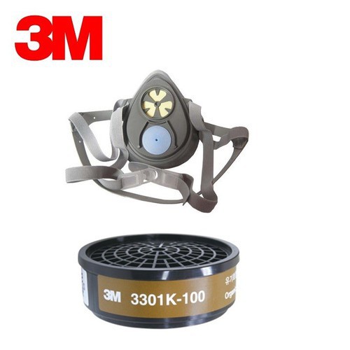 Mặt nạ phòng độc nửa mặt 3M 3200, đã bao gồm phin lọc 3301K-100