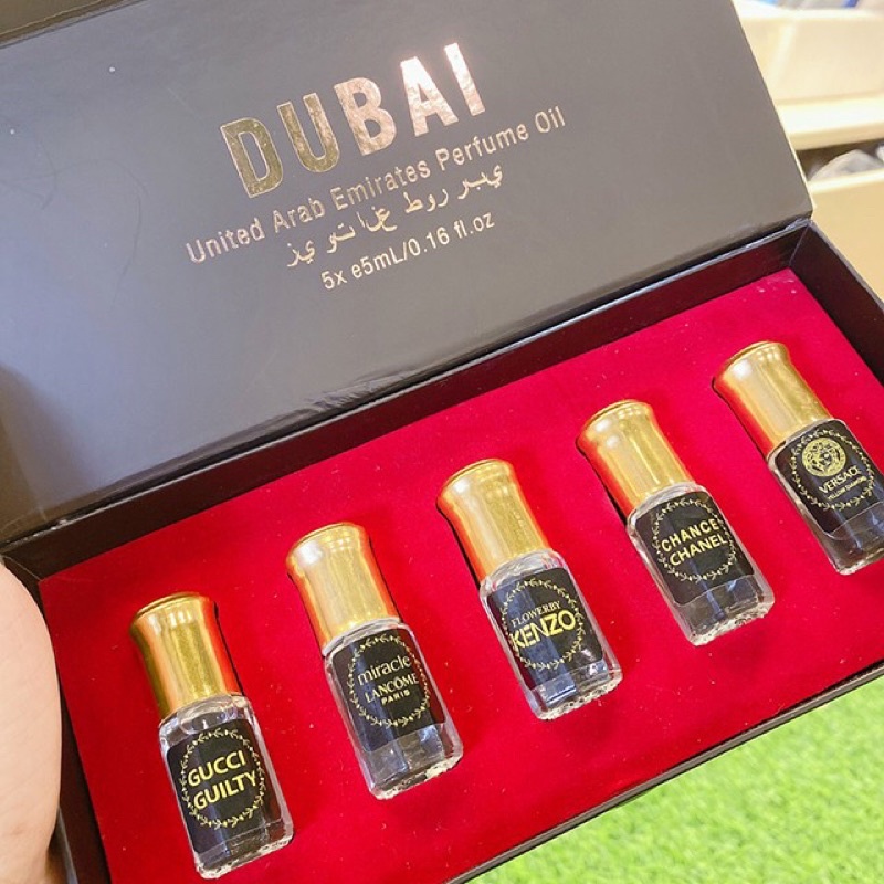 SET 5 CHAI TINH DẦU NƯỚC HOA DU-BAI MINI