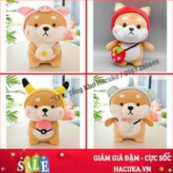 Gấu bông gối ôm chú chó Shiba Cosplay đáng yêu