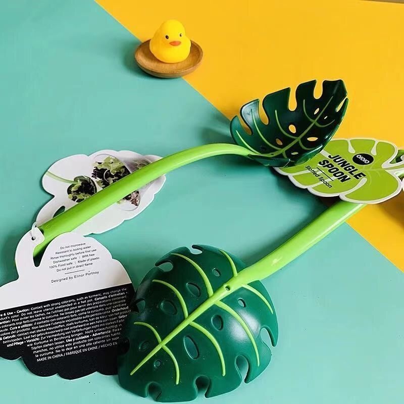 Vá Múc Canh Có Tay Cầm Dài Hình Chiếc Lá Đa Năng Tiện Dụng Cho Nhà Bếp