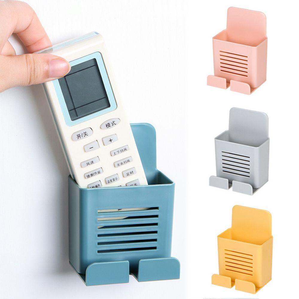 VANES1 Hanging Remote Control Holder Smartphone Home Storage  Box Storage Case Container Charging Rack Wall Mounted Phone Plug Stand Multifunction Home Bedroom Plug Holder Organizer/Multicolor