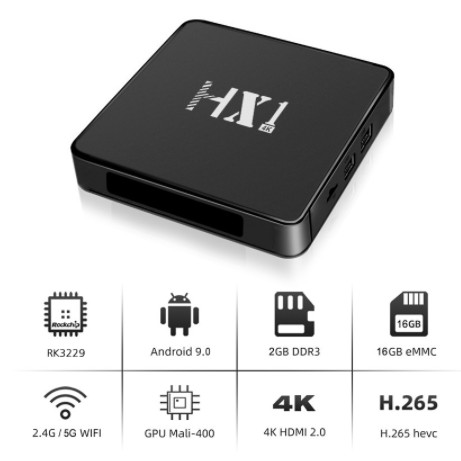 Tivi Box ram 2GB rom 16GB Bluetooth 2.4GWIFI/5GWIFI HX1 android tv box 4k thế hệ mới Android 9 - Bảo hành tv box