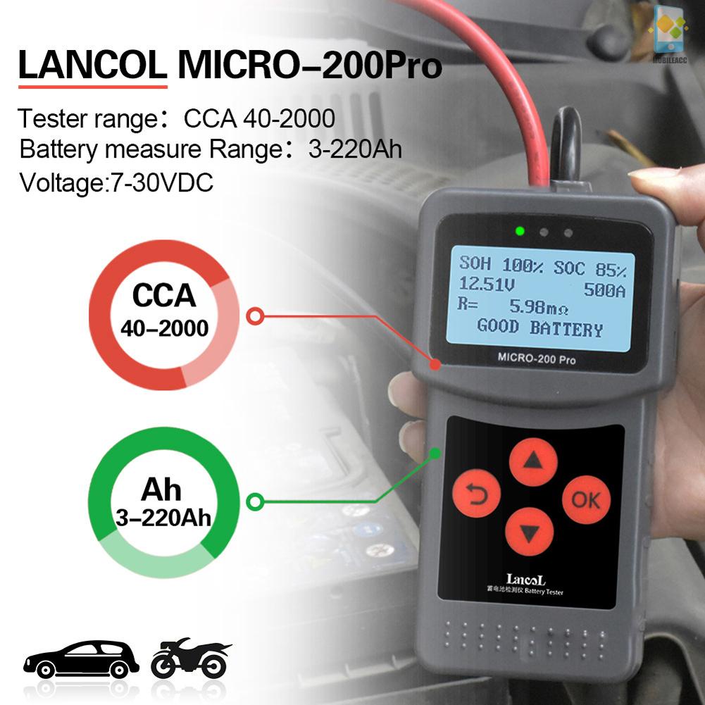 Thiết Bị Phân Tích Ắc Quy 12 Bước Micro-200 Pro Chuyên Dụng Cho Xe Hơi Xe Máy