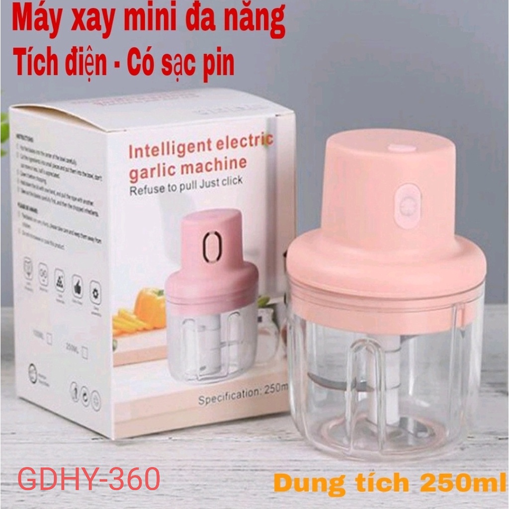 Máy Xay Đa Năng, Máy Xay Tỏi Ớt Mini Cầm Tay  Sạc Pin Nhỏ Gọn 2021.