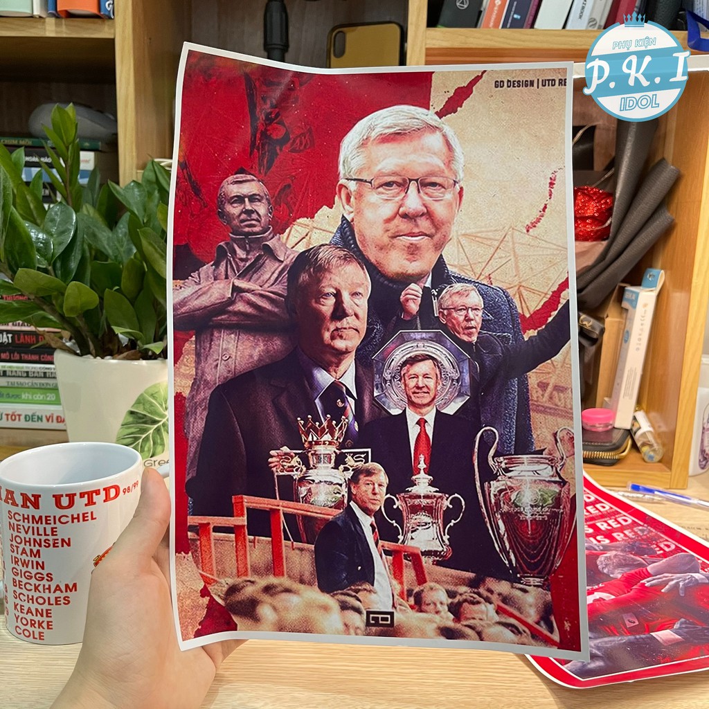 Bộ Cốc Sứ 2 Mặt Đội Hình MU Và 3 Poster A4 Mùa 98/99 - 07/08 - QUÀ TẶNG THỂ THAO