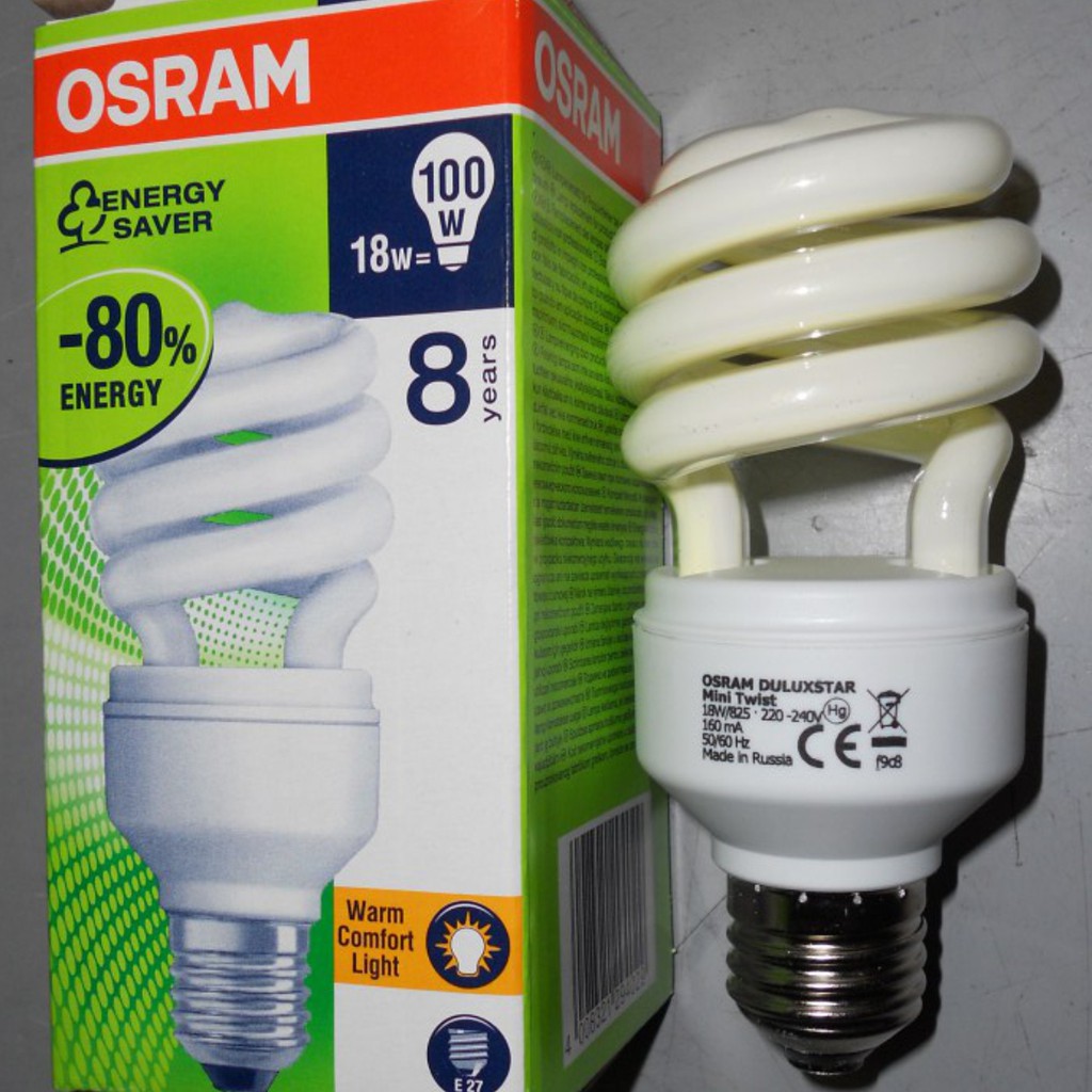 [HÀNH THANH LÝ] Bóng đèn xoắn tiết kiệm điện OSRAM Mini Twist 18W  Ánh sáng Vàng 2700K