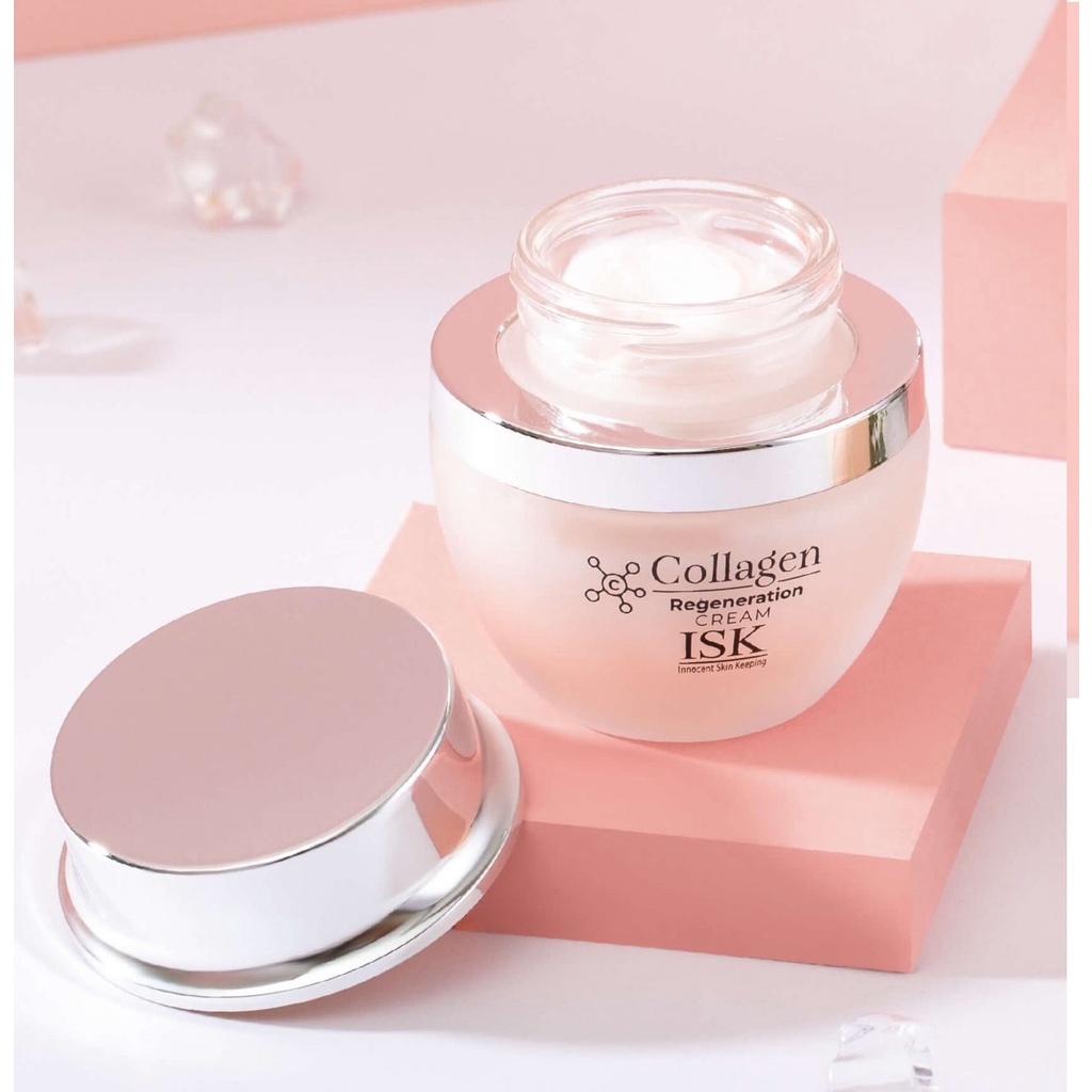 Bộ 2 hộp kem dưỡng trắng da mặt, xóa nám xạm da từ Collagen BEAUSKIN ISK REGENERATION CREAM Hàn quốc 55 ml/ Hộp