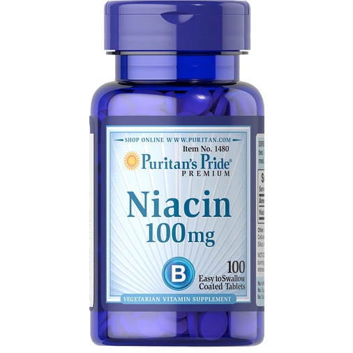 Viên uống Vitamin B3 Niacin 100mg của Puritan's Pride 100 viên