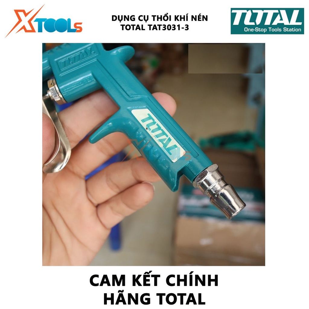 Dụng cụ thổi khí Total TAT3031-3 Súng xịt thổi khí Chiều dài ống phun 16mm Đầu nối kiểu Nitto phụ kiện của máy nén khí