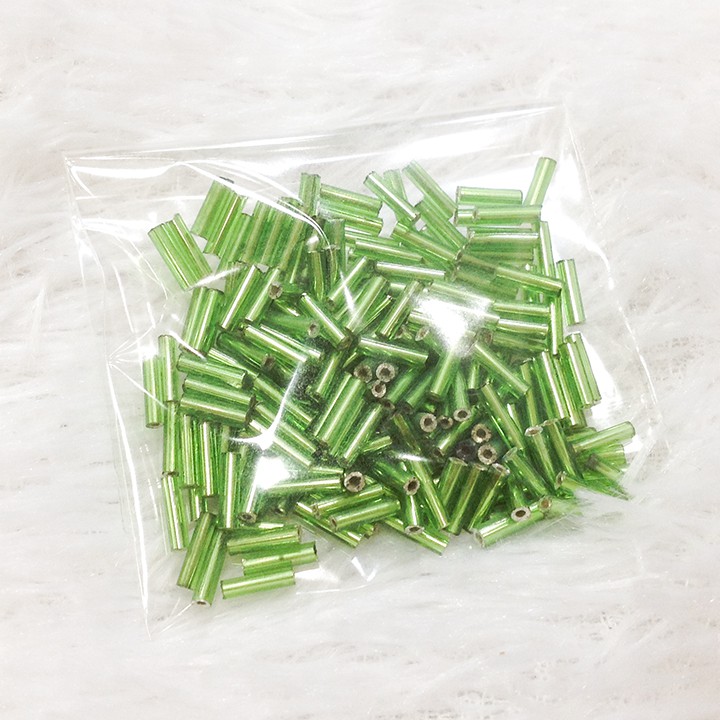 Hạt cườm gãy ống trúc kết áo trang trí t rang phục 6mm