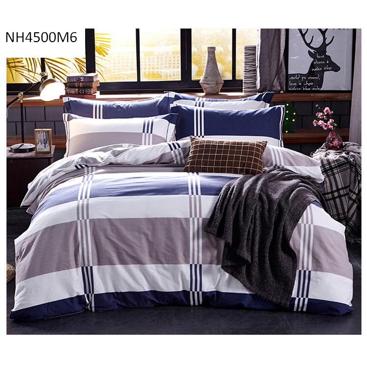 [SALE XẢ KHO] NH4500-Bộ chăn ga gối 150-180*200cm chất cotton 4CT (vỏ chăn, 2 vỏ gối, ga giường) hàng nhập