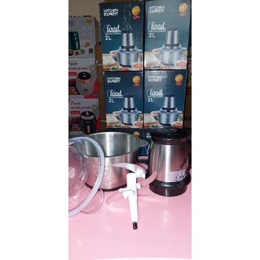 Máy xay thịt đa năng cối inox 304 Kitchen Expert 250W, 4 lưỡi dao sắc bén dùng cho gia đình