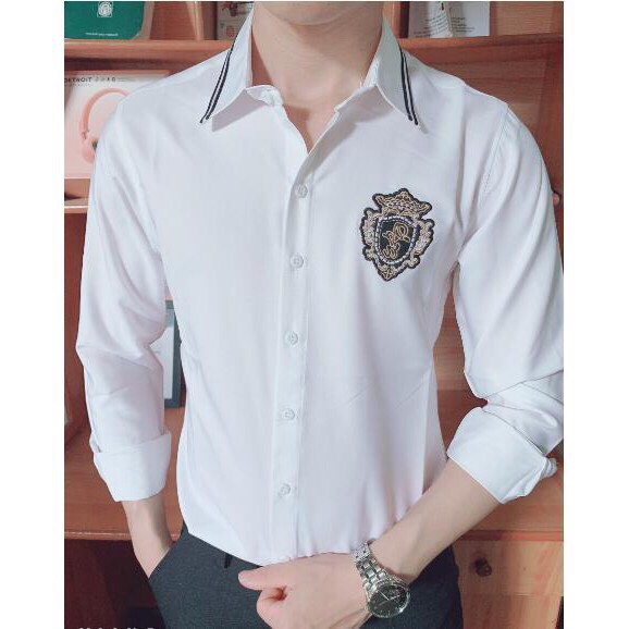 ÁO SƠ MI ĐÔI NAM NỮ TAY DÀI THÊU LOGO HT01 | BigBuy360 - bigbuy360.vn