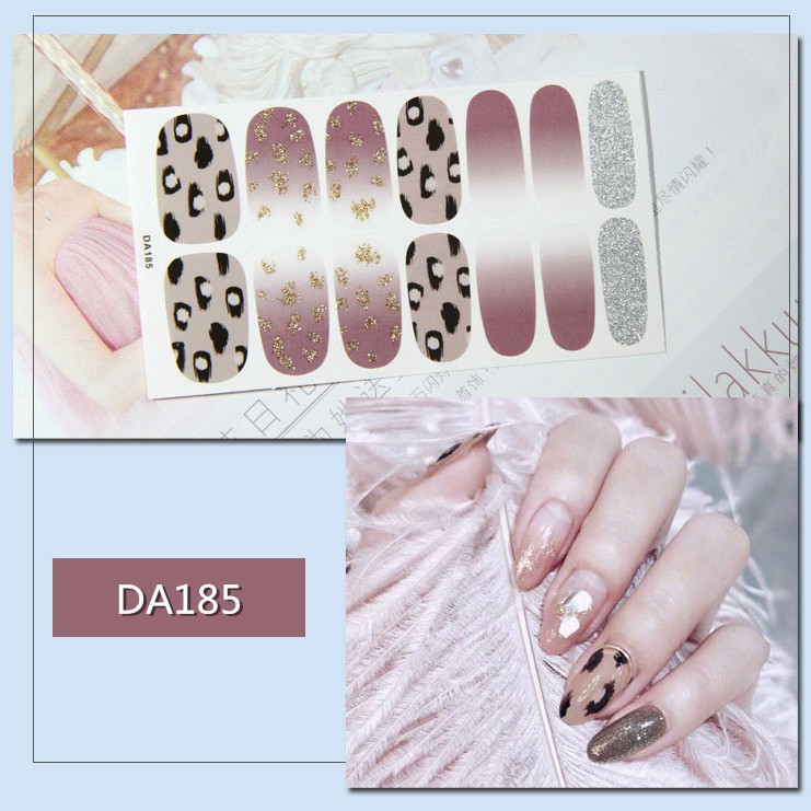 Bộ nail sticker 14 miếng dán móng tay trang trí 3D DA181-DA200  xinh xắn chống thấm nước