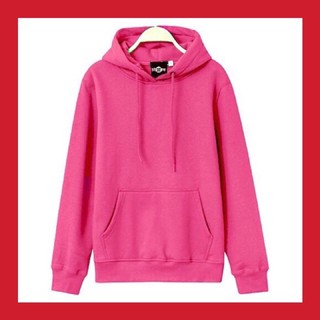 Áo Hoodie ♥️FREESHIP♥️ Nỉ Trơn Unisex - Màu Hồng Đậm