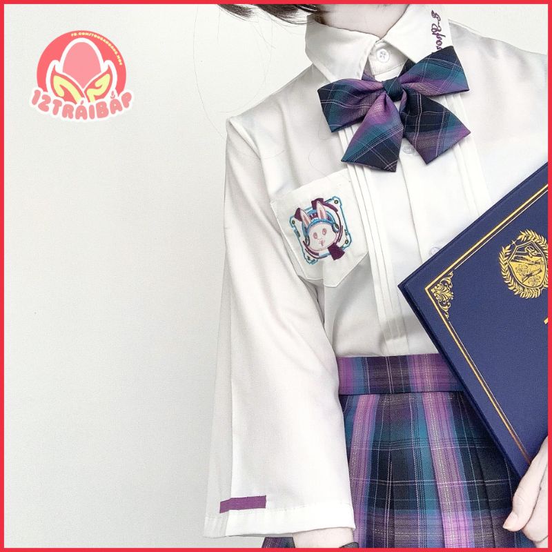 Áo Blouse Sơ Mi Tay Lỡ Manh Thỏ Điện Cạnh Nhà Tiểu Hồ Đồ
