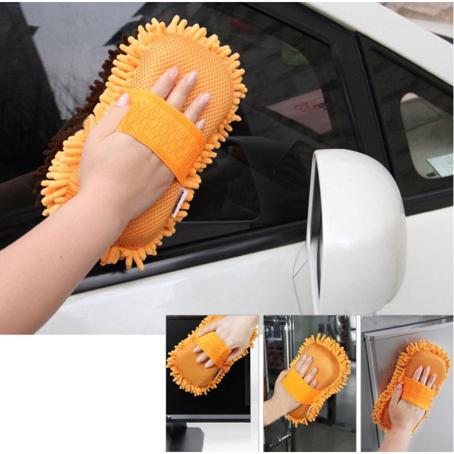 Mút Rửa Xe Chuyên Dụng Microfiber Siêu Mềm Mịn - Miếng Rửa Xe Hình San Hô Tiện Dụng
