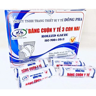 Gạc cuộn y tế 3 Con Nai Đông pha, Băng cuộn y tế Đông Pha(1 cuộn/gói)