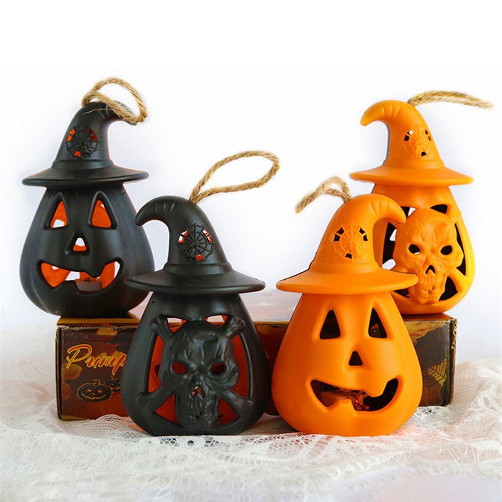 Đèn Led Nến Mini Hình Quả Bí Ngô Nhiều Màu Dễ Thương Trang Trí Halloween