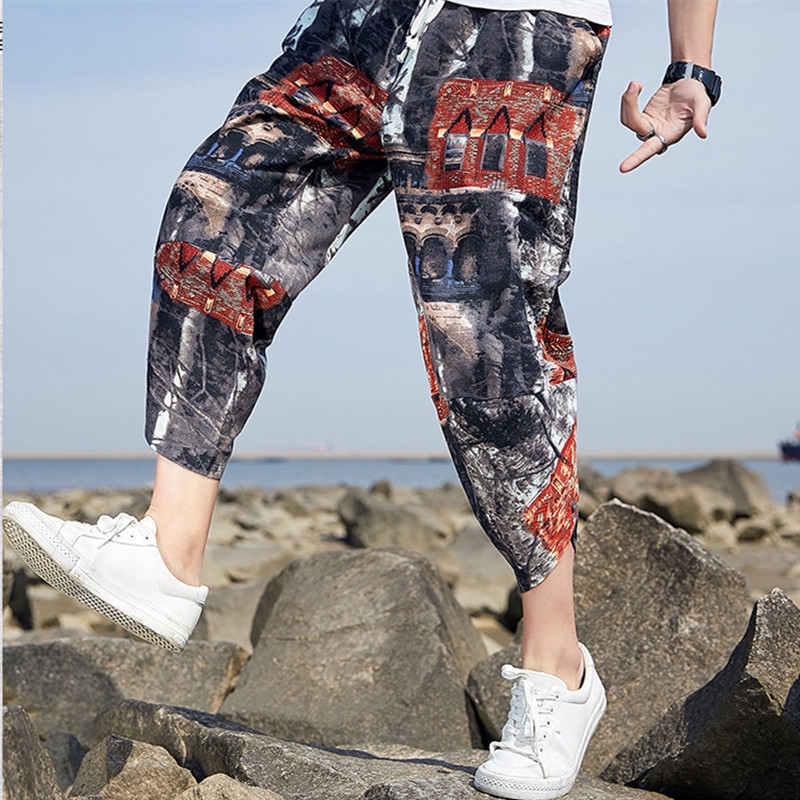 Quần ống rộng in họa tiết trẻ trung hợp thời trang cho nam | BigBuy360 - bigbuy360.vn