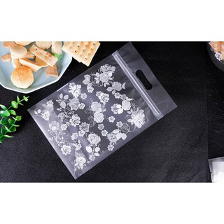 Túi zip hoa hồng trắng ( 10 túi )